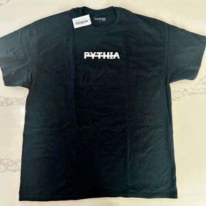 Pythia Men’s XL Black T-Shirt Strike Through Logo Graphic NWT